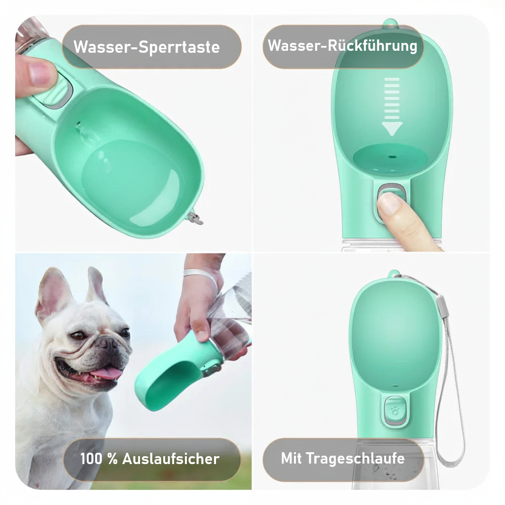 Tragbare Hunde-Trinkflasche – auslaufsicher, für kleine & große Hunde und Katzen