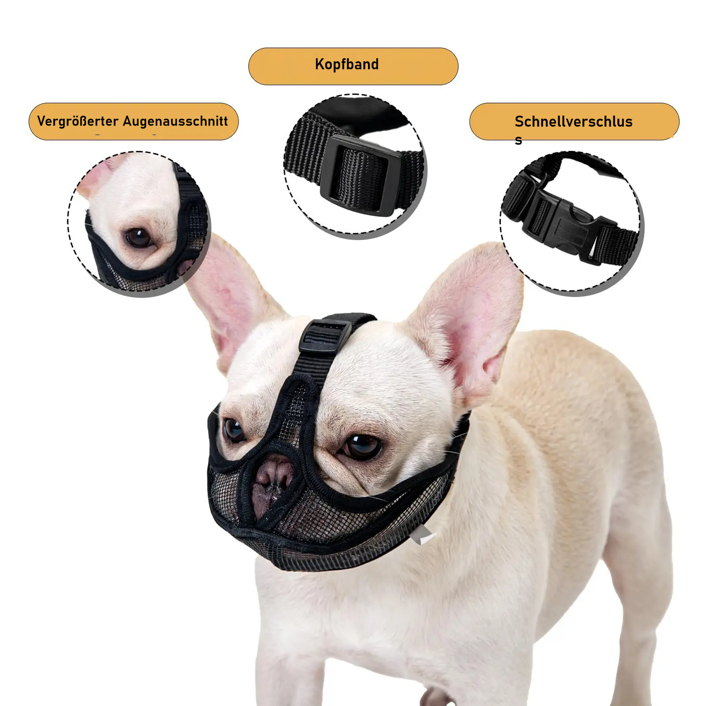 Hundemaulkorb aus Nylon – verstellbar, atmungsaktiv, Anti-Beißen & Anti-Bellen
